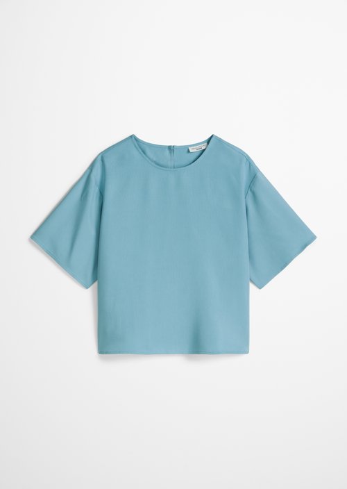 Crop blouse shirt relaxed — Blue Dawn
