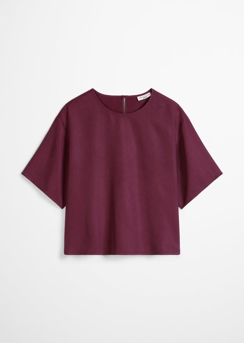 Crop blouse shirt relaxed — Merlot Red