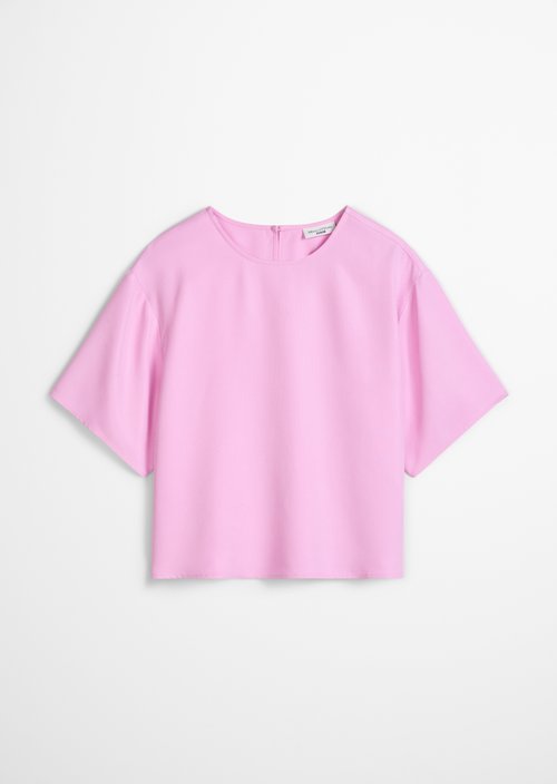 Crop blouse shirt relaxed — Pale Bubblegum