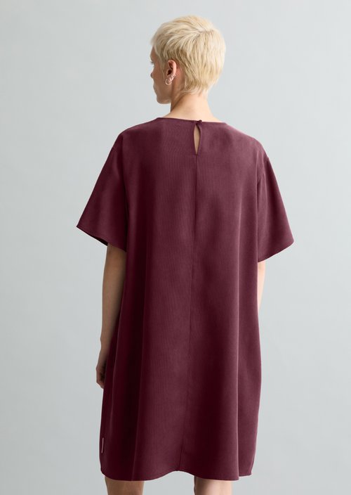 Relaxed short dress — Merlot Red
