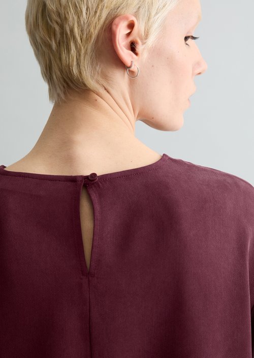 Relaxed short dress — Merlot Red