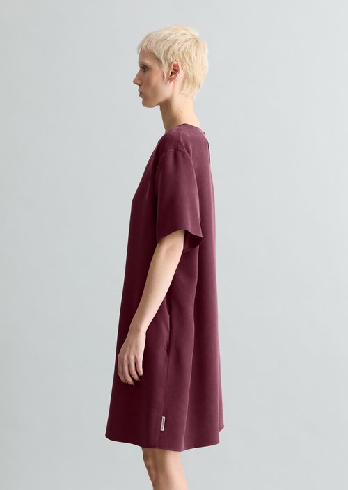 Relaxed short dress — Merlot Red