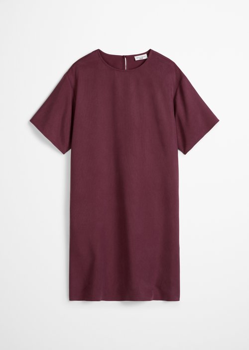 Relaxed short dress — Merlot Red