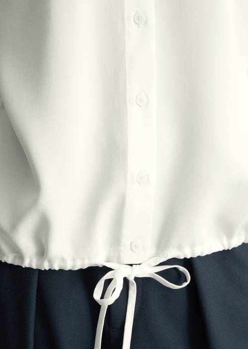 Crop blouse shirt relaxed Silky White in detail view