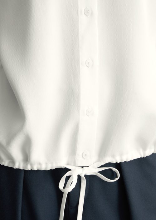 Crop blouse shirt relaxed — Silky White