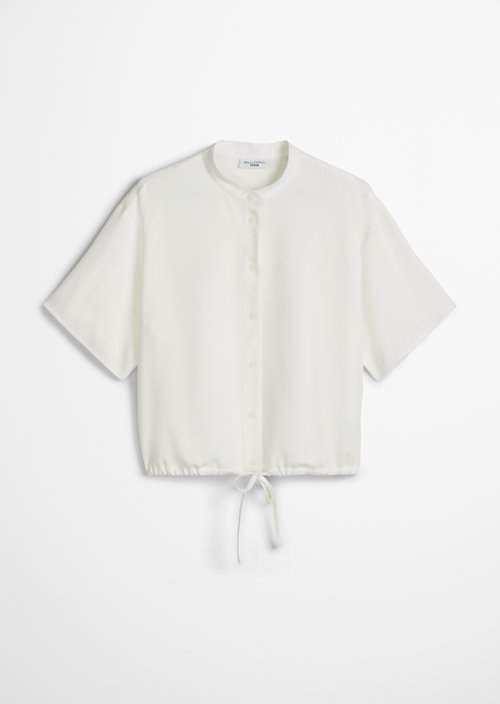 Crop blouse shirt relaxed — Silky White