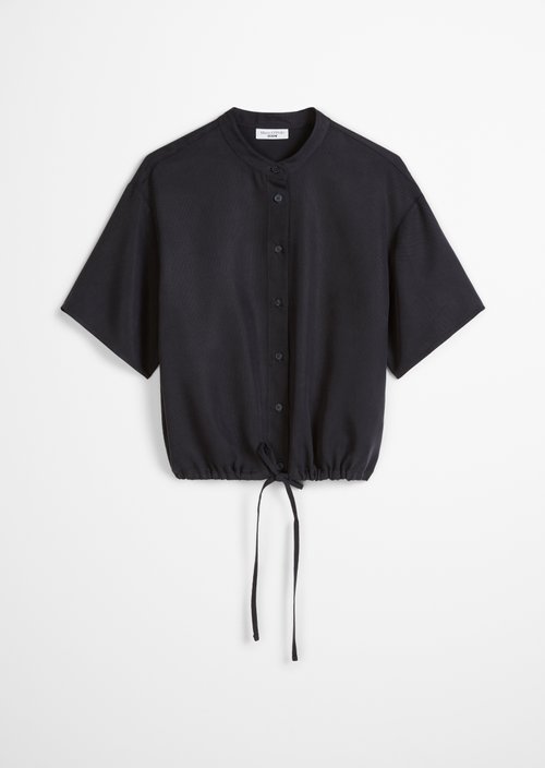 Crop blouse shirt relaxed — Blue Depths