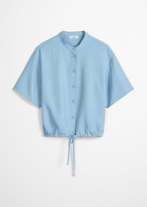 Crop blouse shirt relaxed — Blue Dawn
