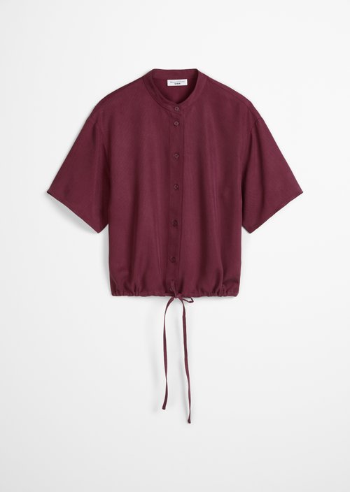 Crop blouse shirt relaxed — Merlot Red