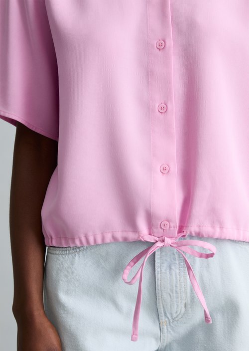 Crop blouse shirt relaxed — Pale Bubblegum