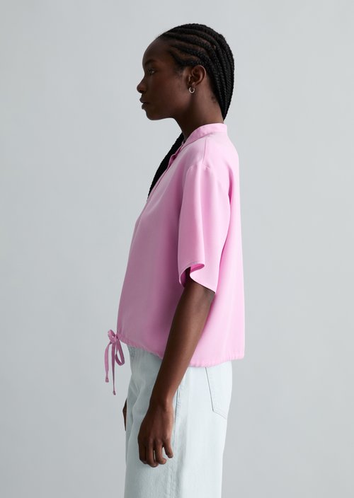 Crop blouse shirt relaxed — Pale Bubblegum