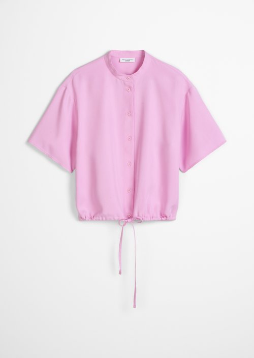 Crop blouse shirt relaxed — Pale Bubblegum