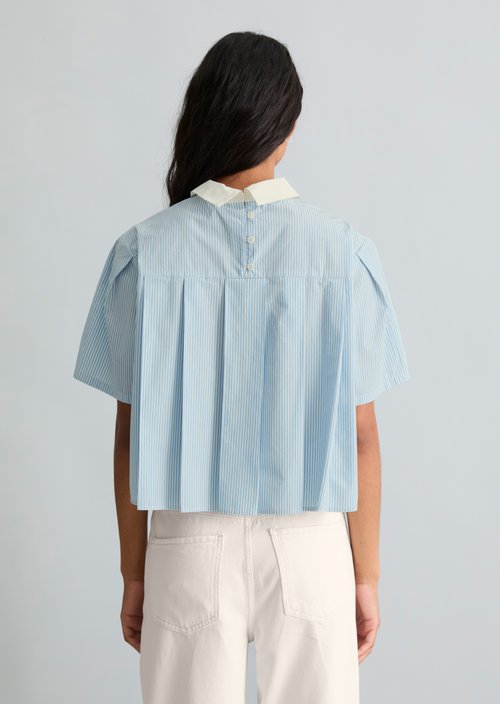 Relaxed striped blouse — Light Blue