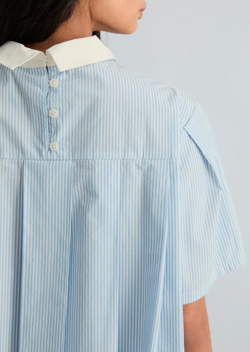 Relaxed striped blouse — Light Blue