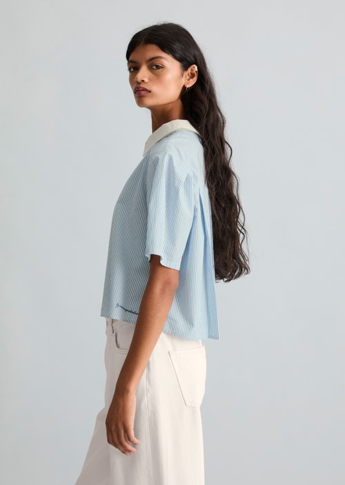 Relaxed striped blouse — Light Blue