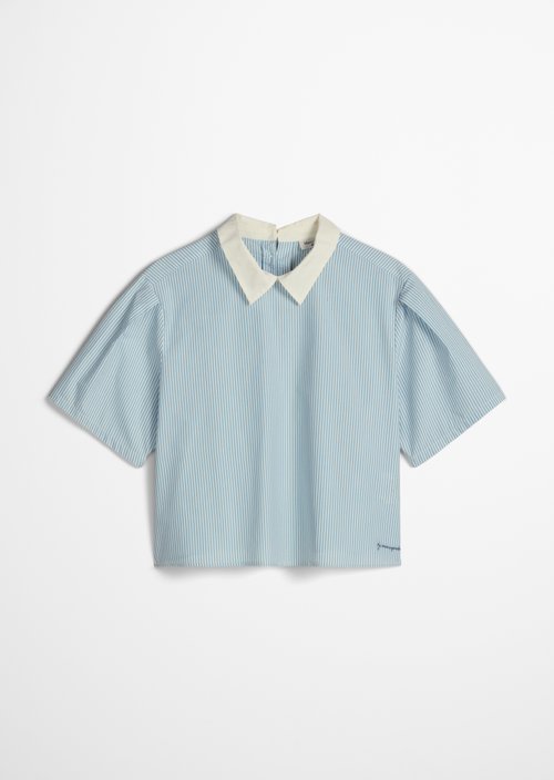 Relaxed striped blouse — Light Blue