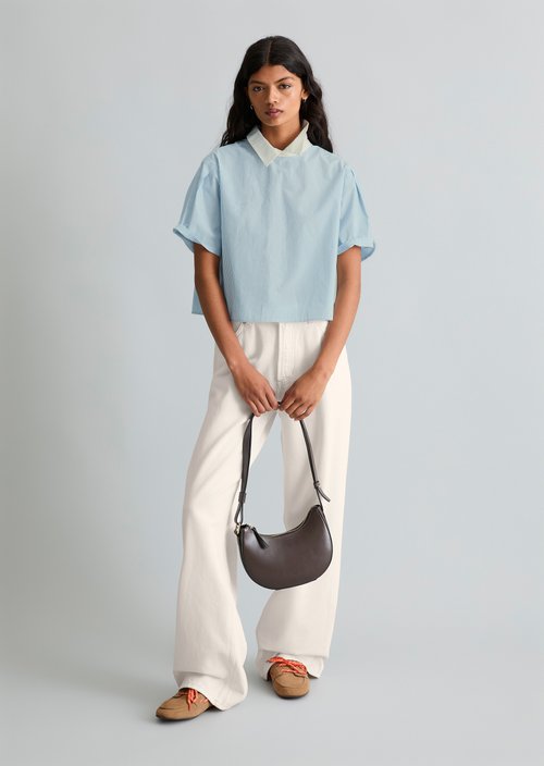 Relaxed striped blouse — Light Blue