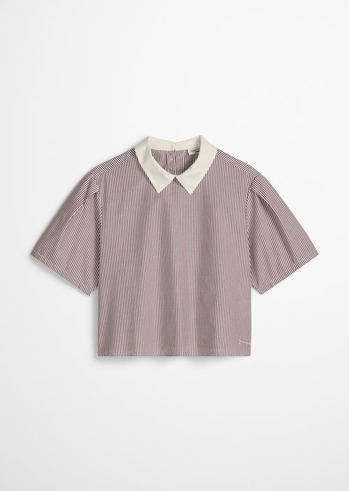 Relaxed striped blouse — Dark Red