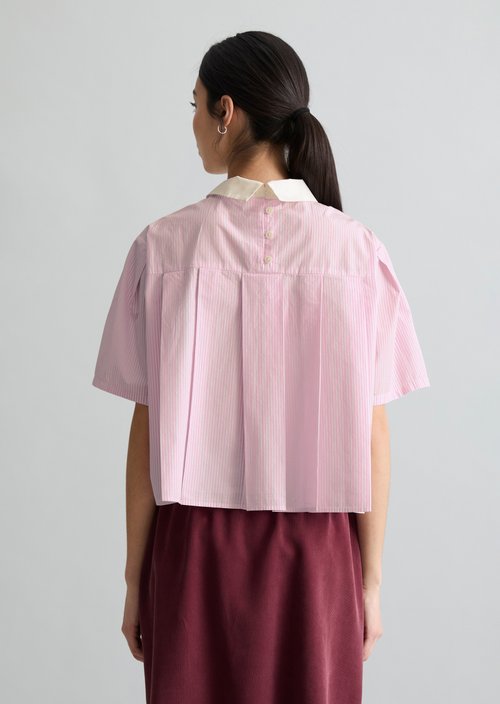 Relaxed striped blouse — Light Pink