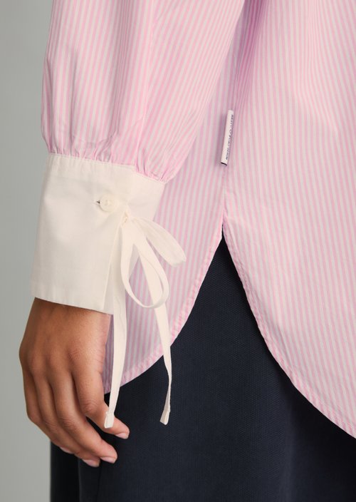 Striped blouse loose — Light Pink