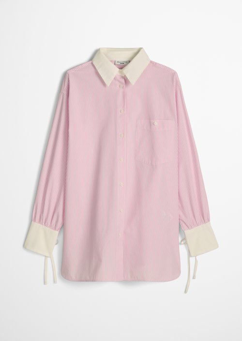 Striped blouse loose — Light Pink