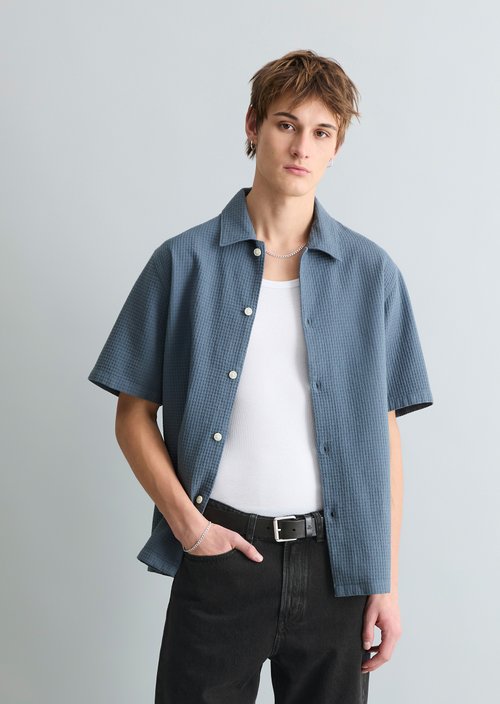 Regular short-sleeved shirt — Cadet Blue
