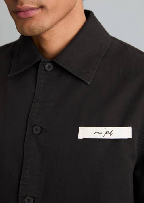 Sobrecamisa de sarga regular Broken Graphite en vista detallada