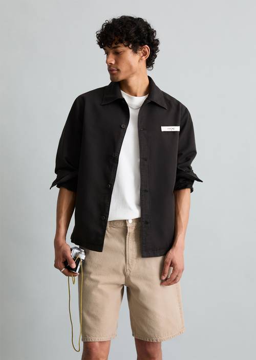 Sobrecamisa de sarga regular Broken Graphite en vista frontal