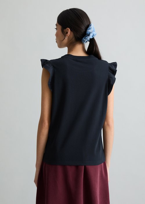 Regular flounce T-shirt — Blue Depths