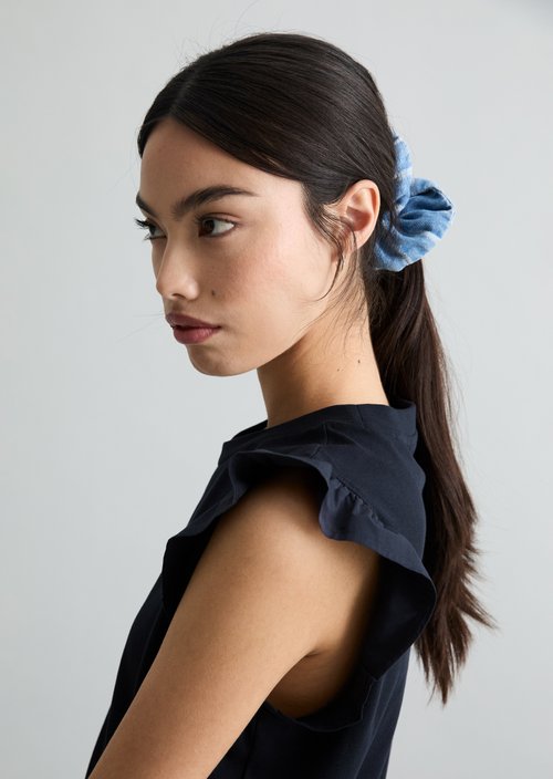 Regular flounce T-shirt — Blue Depths