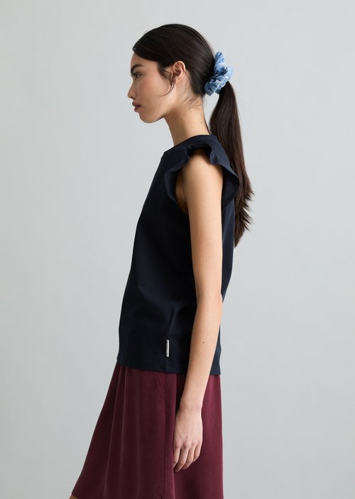Regular flounce T-shirt — Blue Depths