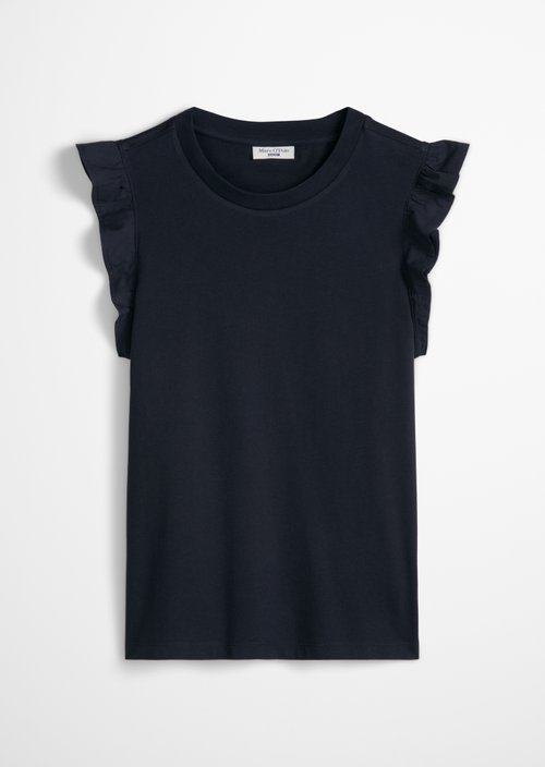 Regular flounce T-shirt — Blue Depths