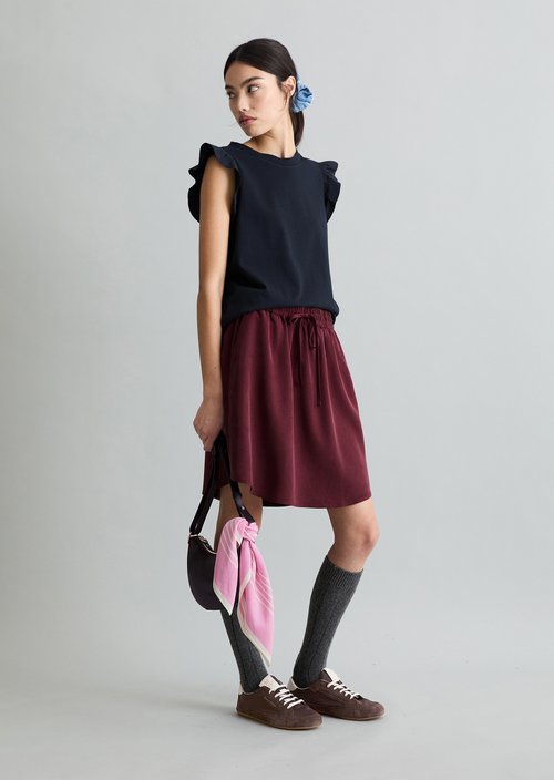 Regular flounce T-shirt — Blue Depths