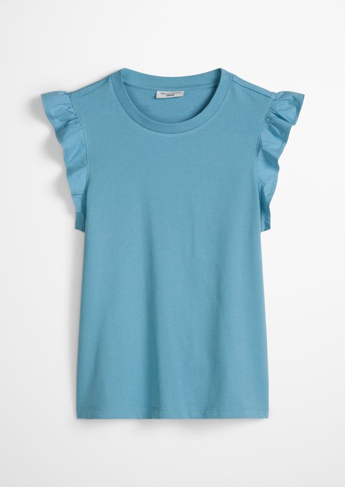 Regular flounce T-shirt — Blue Dawn