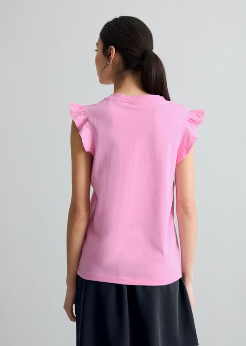 Regular flounce T-shirt — Pale Bubblegum