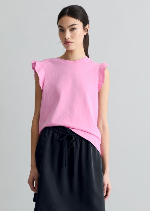 Regular flounce T-shirt — Pale Bubblegum