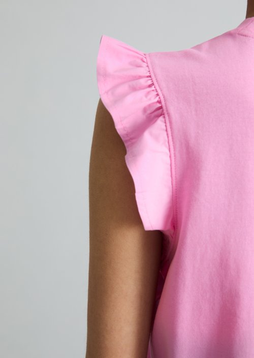 Regular flounce T-shirt — Pale Bubblegum