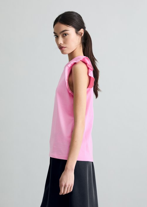 Regular flounce T-shirt — Pale Bubblegum