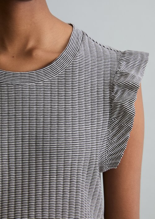 Regular sleeveless flounce top — Dark Blue