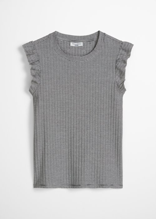 Regular sleeveless flounce top — Dark Blue