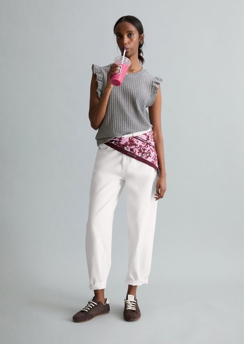 Regular sleeveless flounce top — Dark Blue