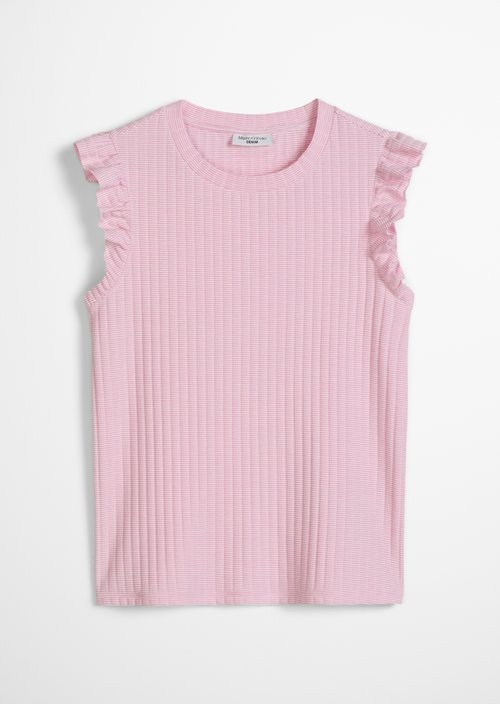 Regular sleeveless flounce top — Light Pink