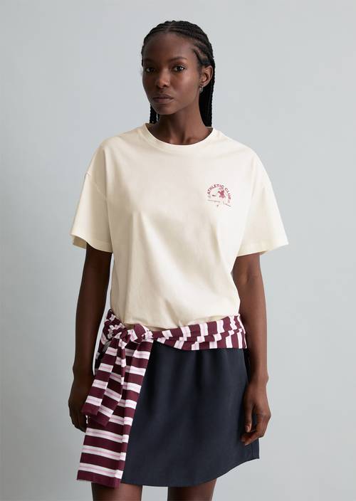 Camiseta DfC relajada Silky White en vista frontal