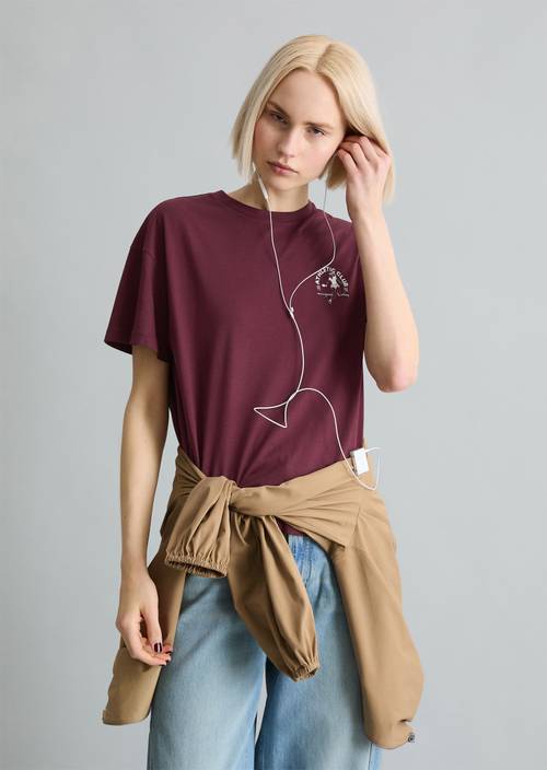 Camiseta DfC relajada Merlot Red en vista frontal