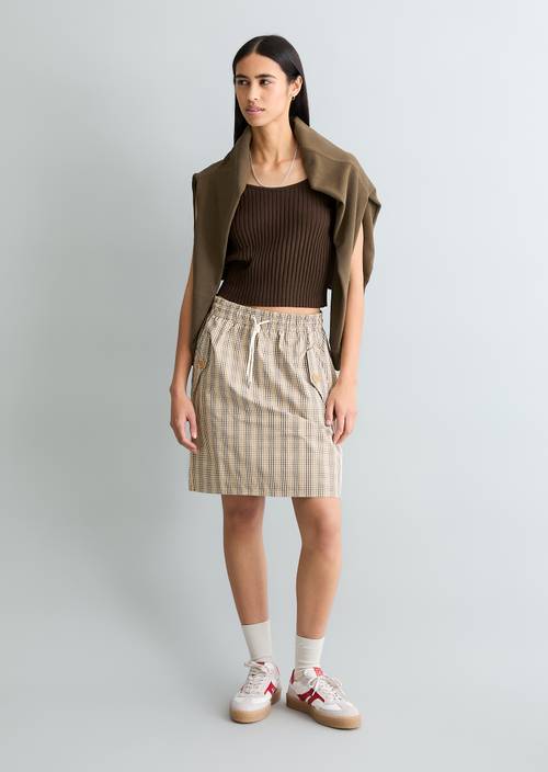 Short flared skirt Offwhite in front view