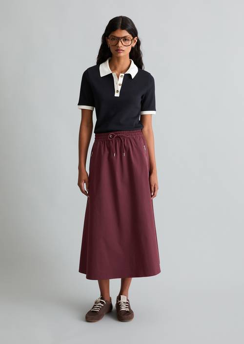 Jupe évasée Merlot Red en vue de face