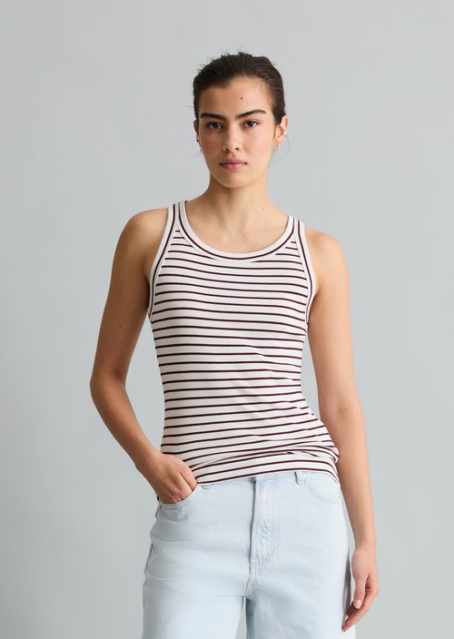 Striped tank top slim — Offwhite