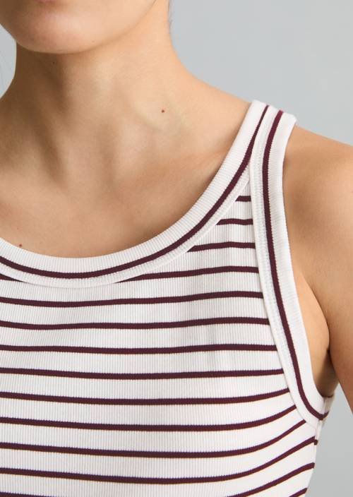 Canotta a righe slim Offwhite in vista dettagliata