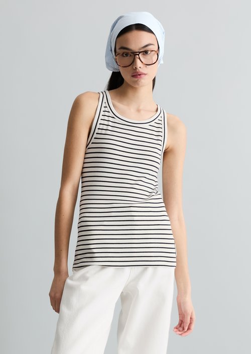 Striped tank top slim — Offwhite