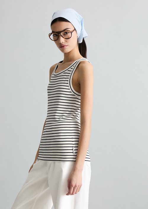Striped tank top slim — Offwhite